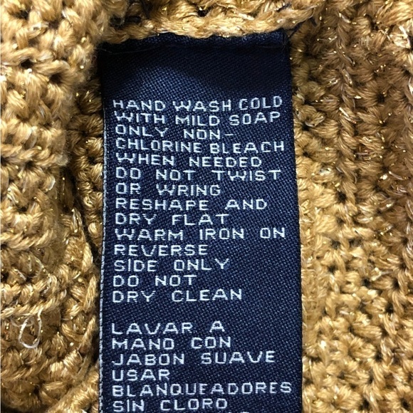 Jones NEW YORK SIGNATURE Cotton Gold Button Front Sequins Cardigan - Size Medium - Picture 5 of 6